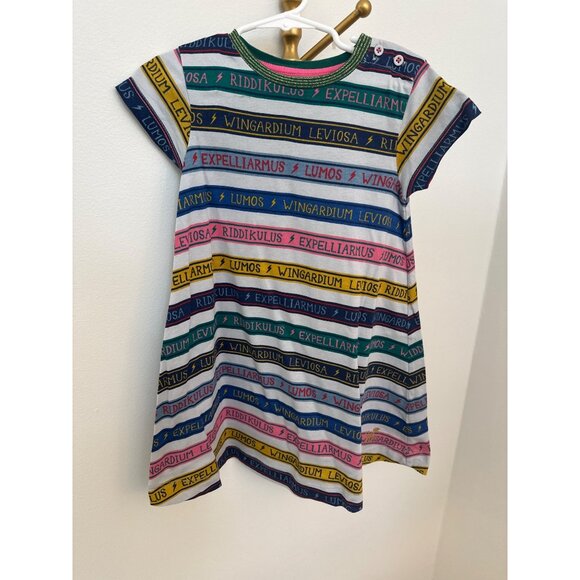 Harry Potter Mini Boden Kids Striped Dress 3-4Y 104cm 100% Cotton Short Sleeve M - Picture 1 of 5